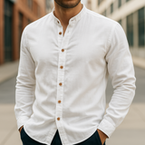 Chemise Homme Col Mao Boutonnée