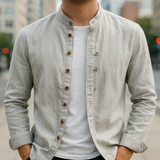 Chemise Homme Col Mao Boutonnée