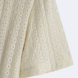 Chemise Ajourée à Col Revers