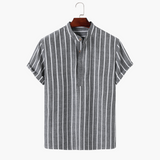 Chemise Rayée à Col Officier
