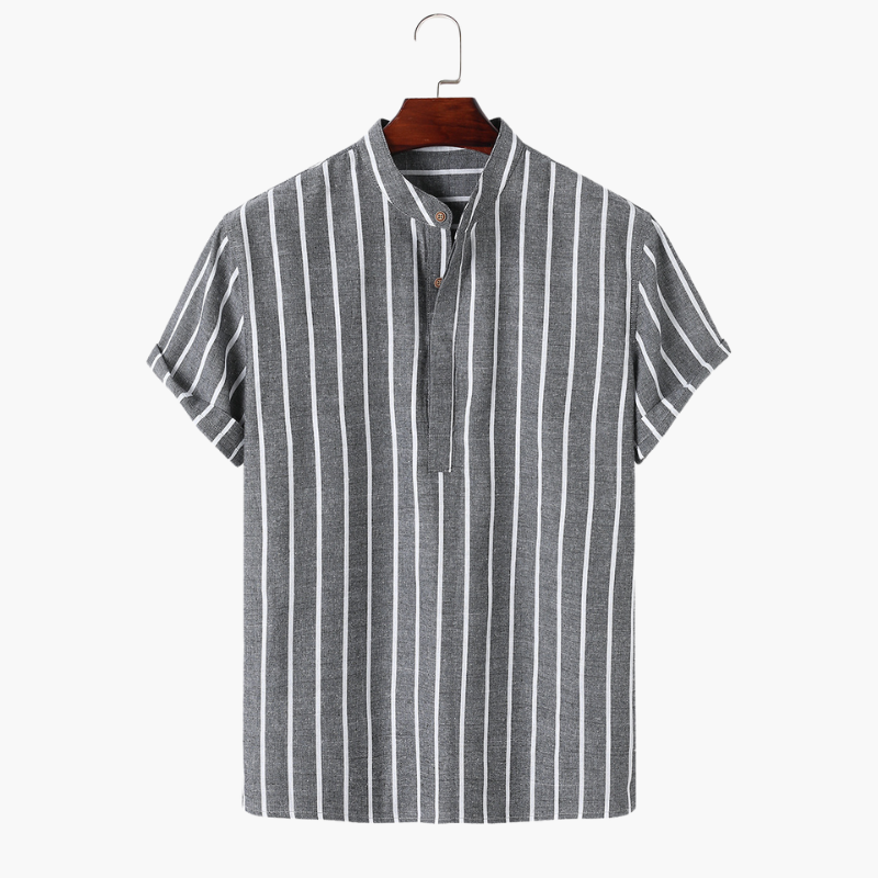 Chemise Rayée à Col Officier