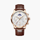Montre homme à quartz 43 mm, bracelet réglable