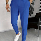 Pantalon Texturé à Taille Élastique et Cordon