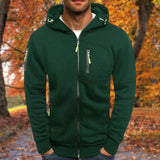 Sweat à Capuche Zippé avec Poche Poitrine