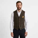 Gilet en tweed à col à revers pour homme