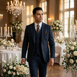 Costume trois pièces homme en tweed de laine
