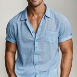 Chemise Texturée à Manches Courtes