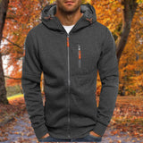 Sweat à Capuche Zippé avec Poche Poitrine