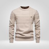Pull Tricoté Texturé à Motif Linéaire
