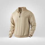 Pull Texturé à Col Montant Zippé