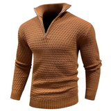 Pull Texturé à Col Montant Zippé