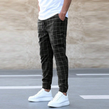 Pantalon à Carreaux Coupe Fuselée