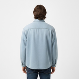 Chemise en jean pour homme coupe ample vintage en coton à manches longues
