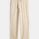Pantalon Rayé à Taille Élastique