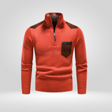 Pull Col Montant Zippé à Détails Contrastés