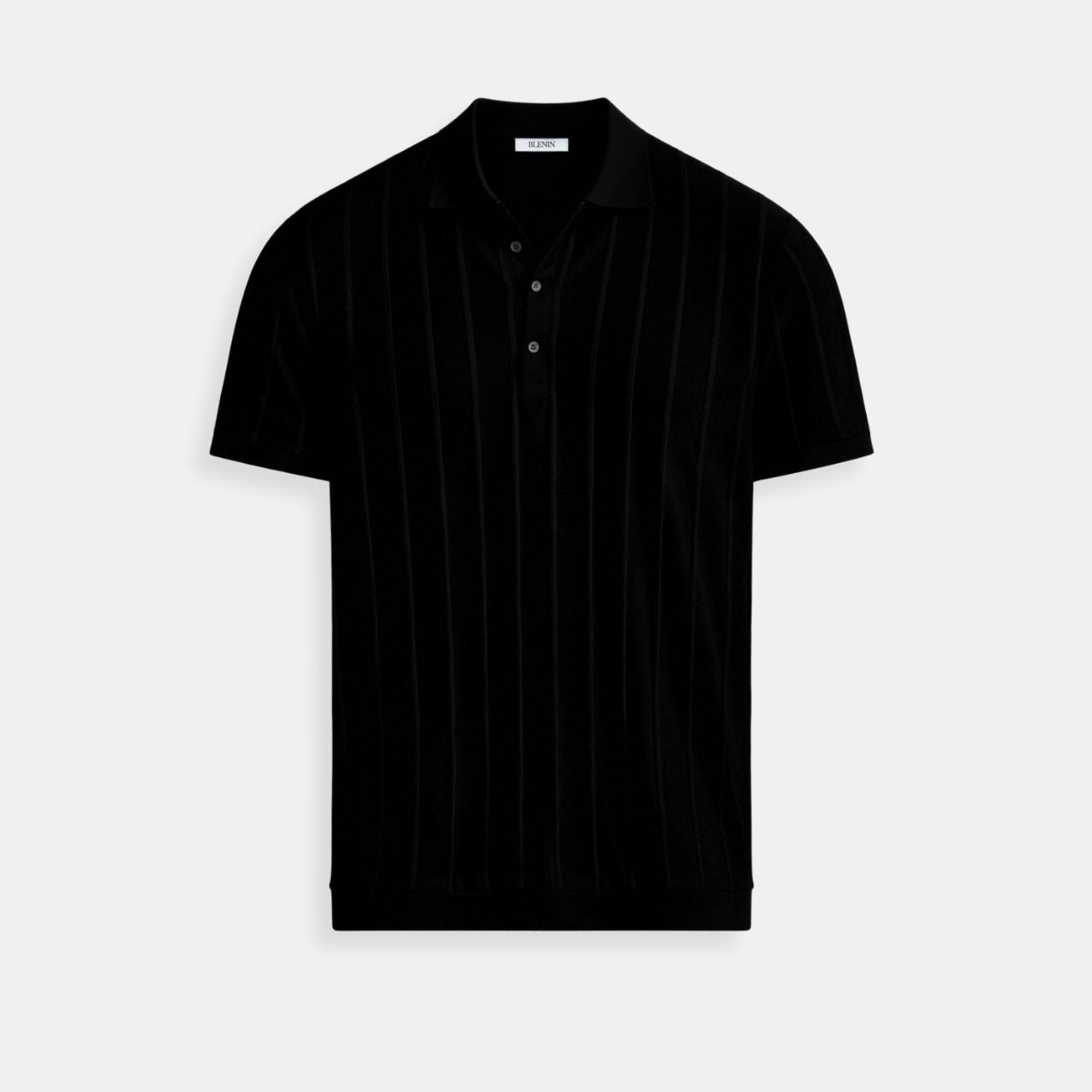 Polo Homme Texturé à Col Ouvert