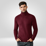 Pull Col Roulé Côtelé à Maille Texturée