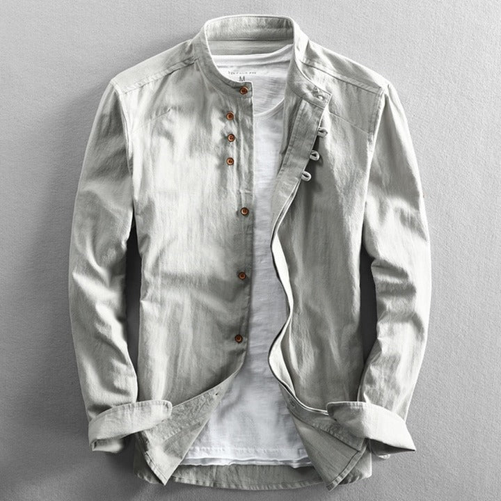 Chemise à Col Officier Boutonnée