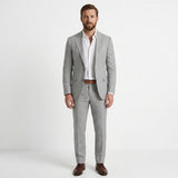 Costume casual en lin coupe slim pour homme