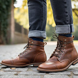 Bottes Homme en Cuir à Lacets