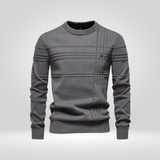 Pull Tricoté Texturé à Motif Linéaire
