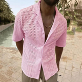 Chemise Ajourée à Col Revers