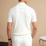 Polo Homme Texturé à Col Ouvert