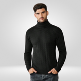 Pull Col Roulé Côtelé à Maille Texturée