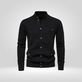 Cardigan Boutonné à Col Montant
