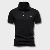 Polo Classique Brodé à Col Boutonné