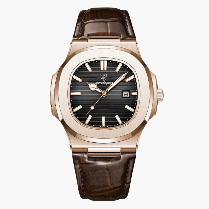 Montre chronographe homme 41 mm bracelet cuir