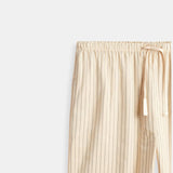 Pantalon Rayé à Taille Élastique