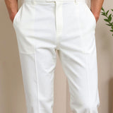 Pantalon Habillé Coupe Fuselée à Plis