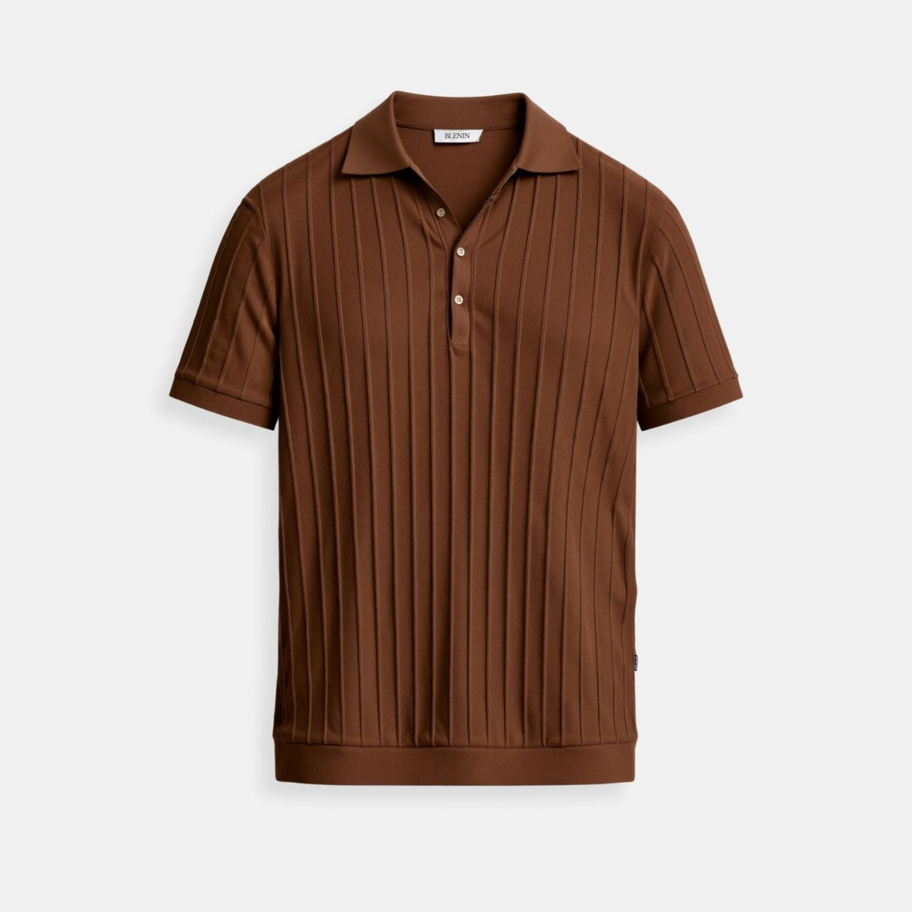 Polo Homme Texturé à Col Ouvert