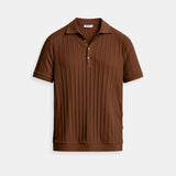 Polo Homme Texturé à Col Ouvert