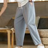 Pantalon Ample Plissé à Taille Élastique