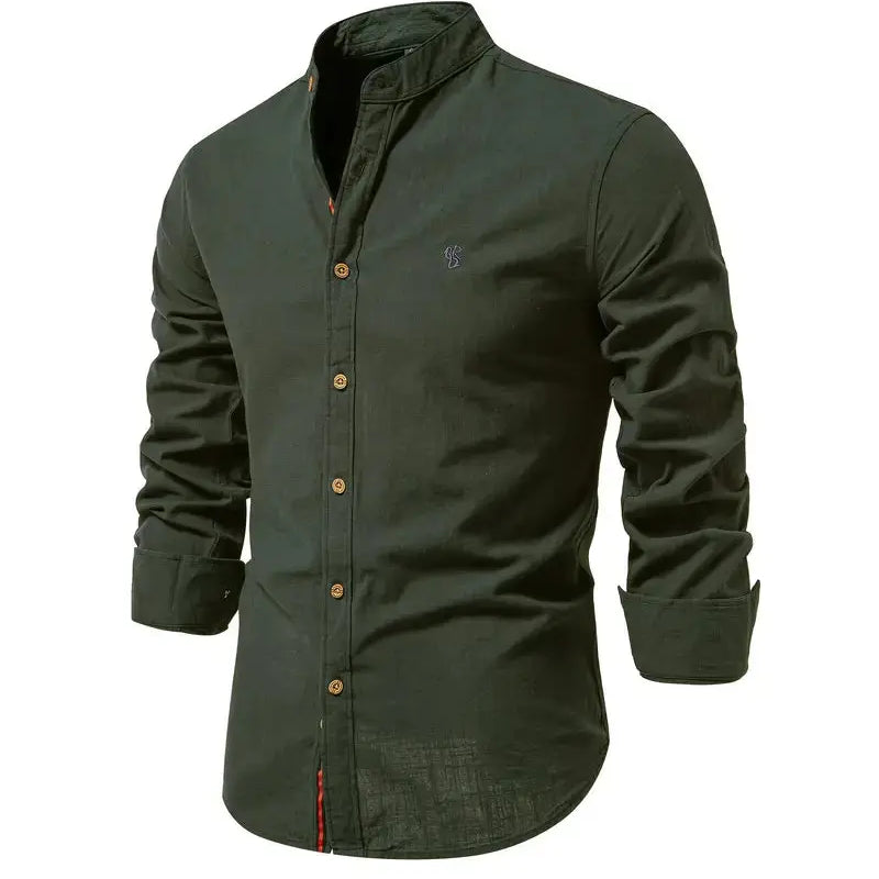 Chemise Ajustée à Col Officier