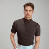 T-shirt Homme Côtelé à Col Montant