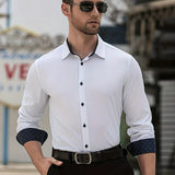 Chemise Contrastée à Manches Longues