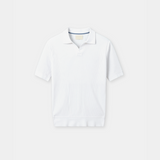 Polo Maille Côtelée à Col Ouvert