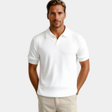 Polo Maille Côtelée à Col Ouvert