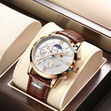 Montre homme à quartz 43 mm, bracelet réglable