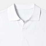 Polo Maille Côtelée à Col Ouvert