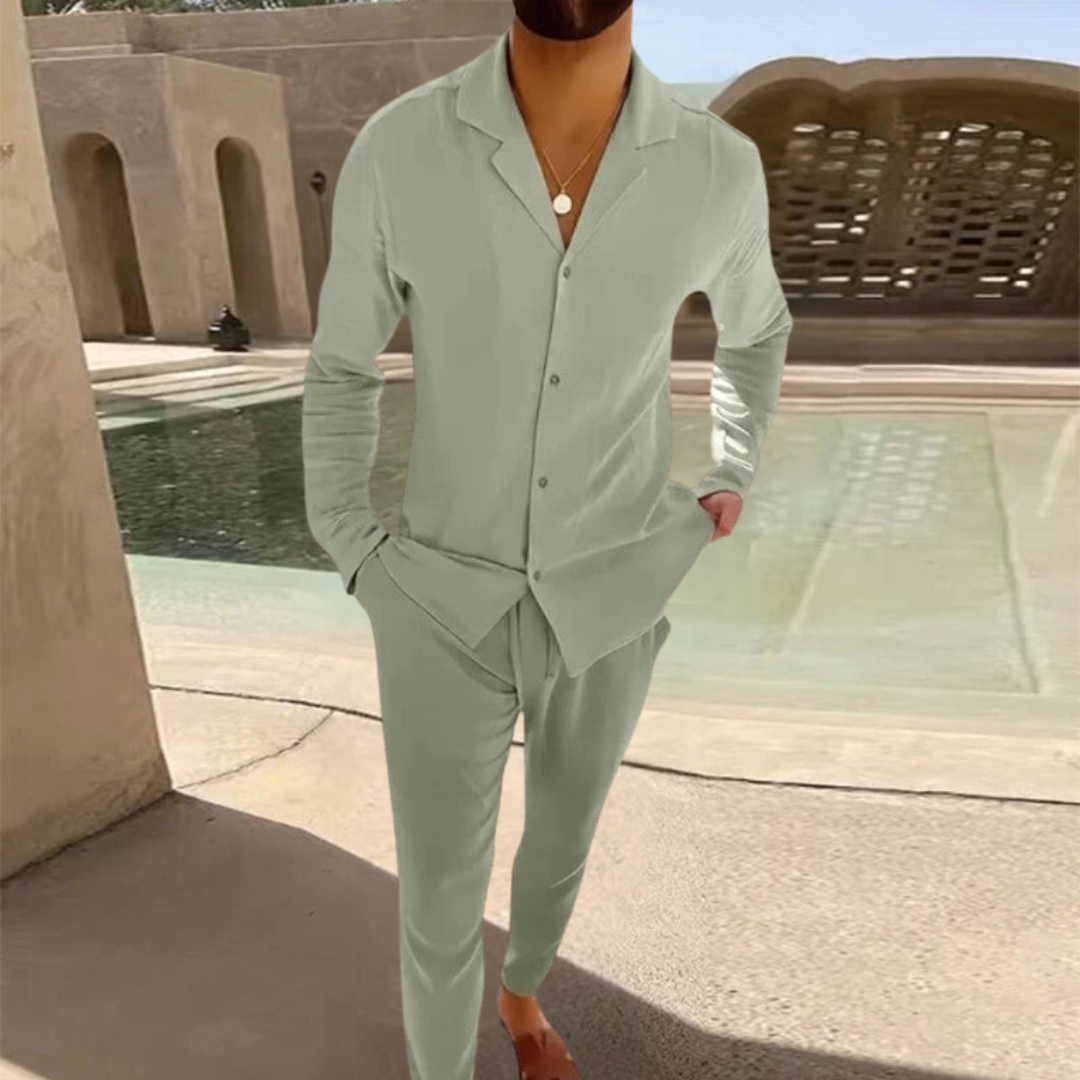 Chemise en Lin à Col Ouvert