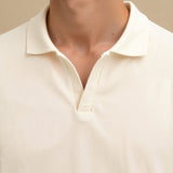 Polo Maille Fine à Col Ouvert