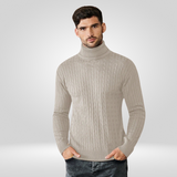 Pull Col Roulé Côtelé à Maille Texturée