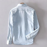 Chemise Homme en Denim à Col Mao