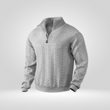 Pull Texturé à Col Montant Zippé