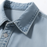 Chemise en jean pour homme coupe ample vintage en coton à manches longues