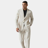 Costume deux-pièces homme en lin et coton